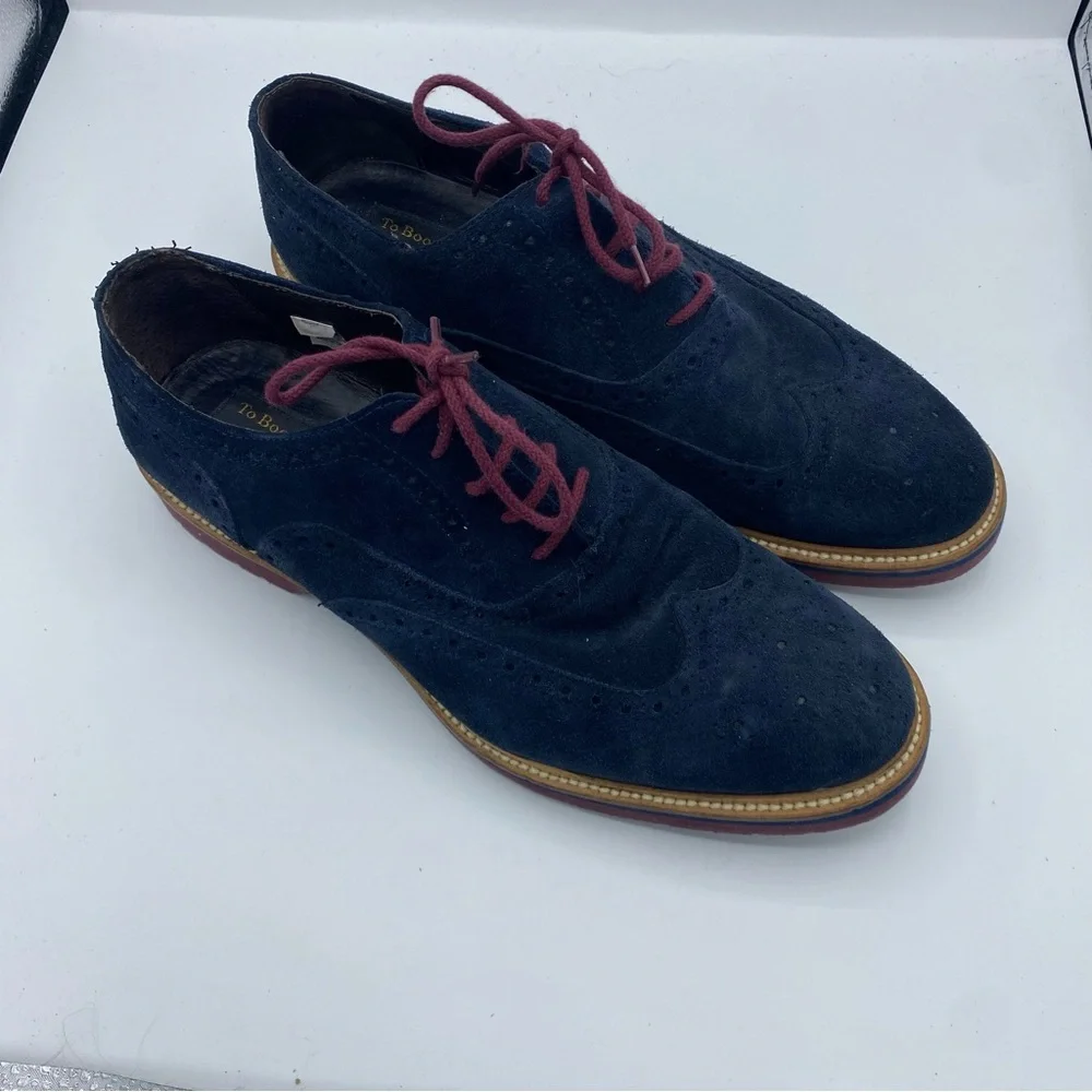 To Boot Navy Suede Oxfords with‎ Burgundy Laces size 11.5 formal holiday office